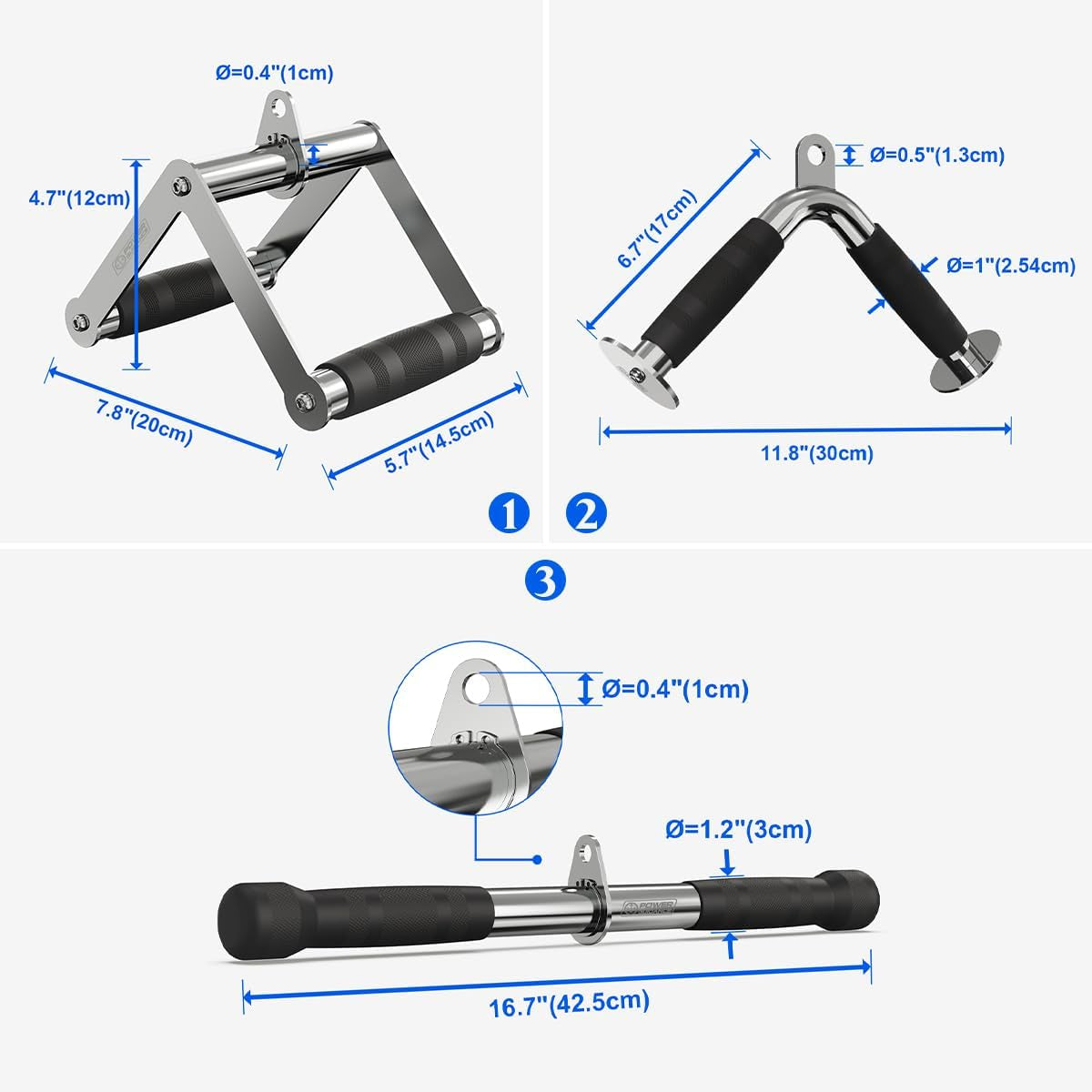 Cable Machine Attachment, LAT Pulldown Attachments, Cable Attachments for Gym, Home Gym Accessories